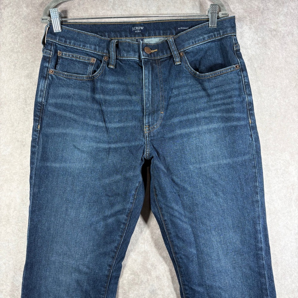 J.Crew Jeans Mens‎ Size 32x32 Blue Denim Flex Straight Dark Wash Stretch Casual